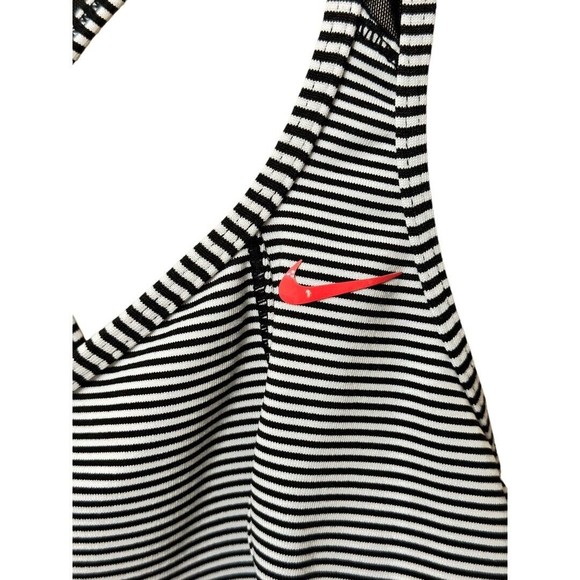Nike women’s black white stripe racer back workout tank size medium - Picture 3 of 7